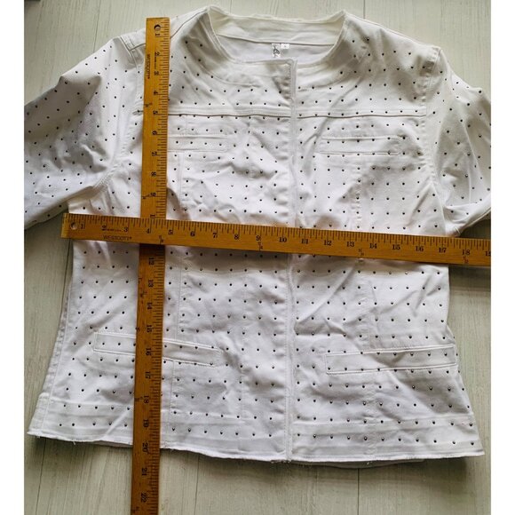 Lulu B Small White Women's Studded Jacket - Picture 9 of 11